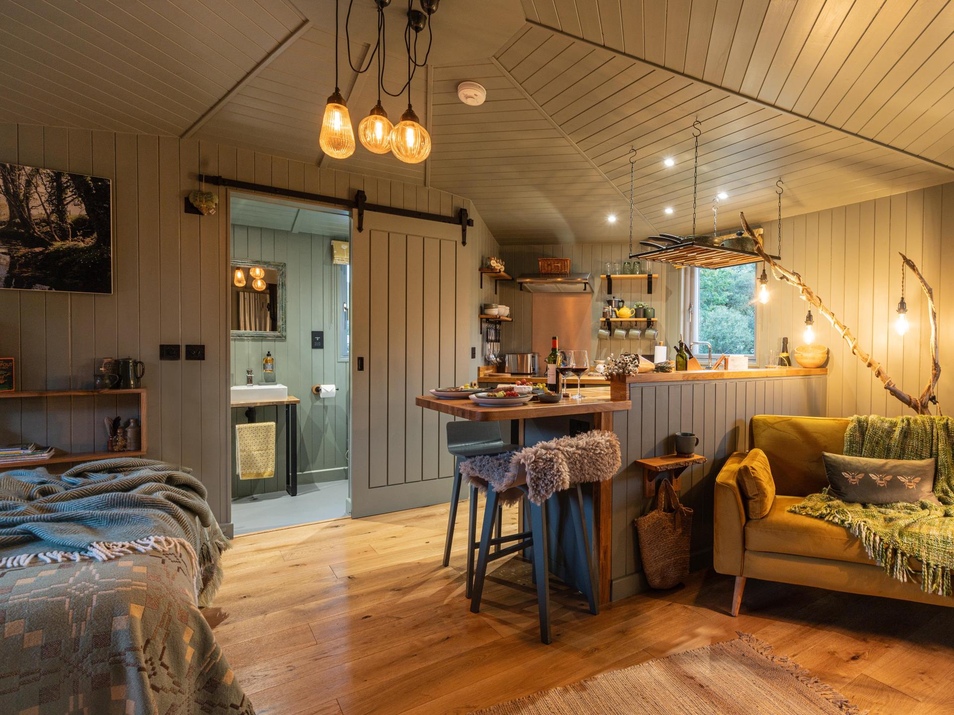 The Cabin cosy and inviting open plan interior