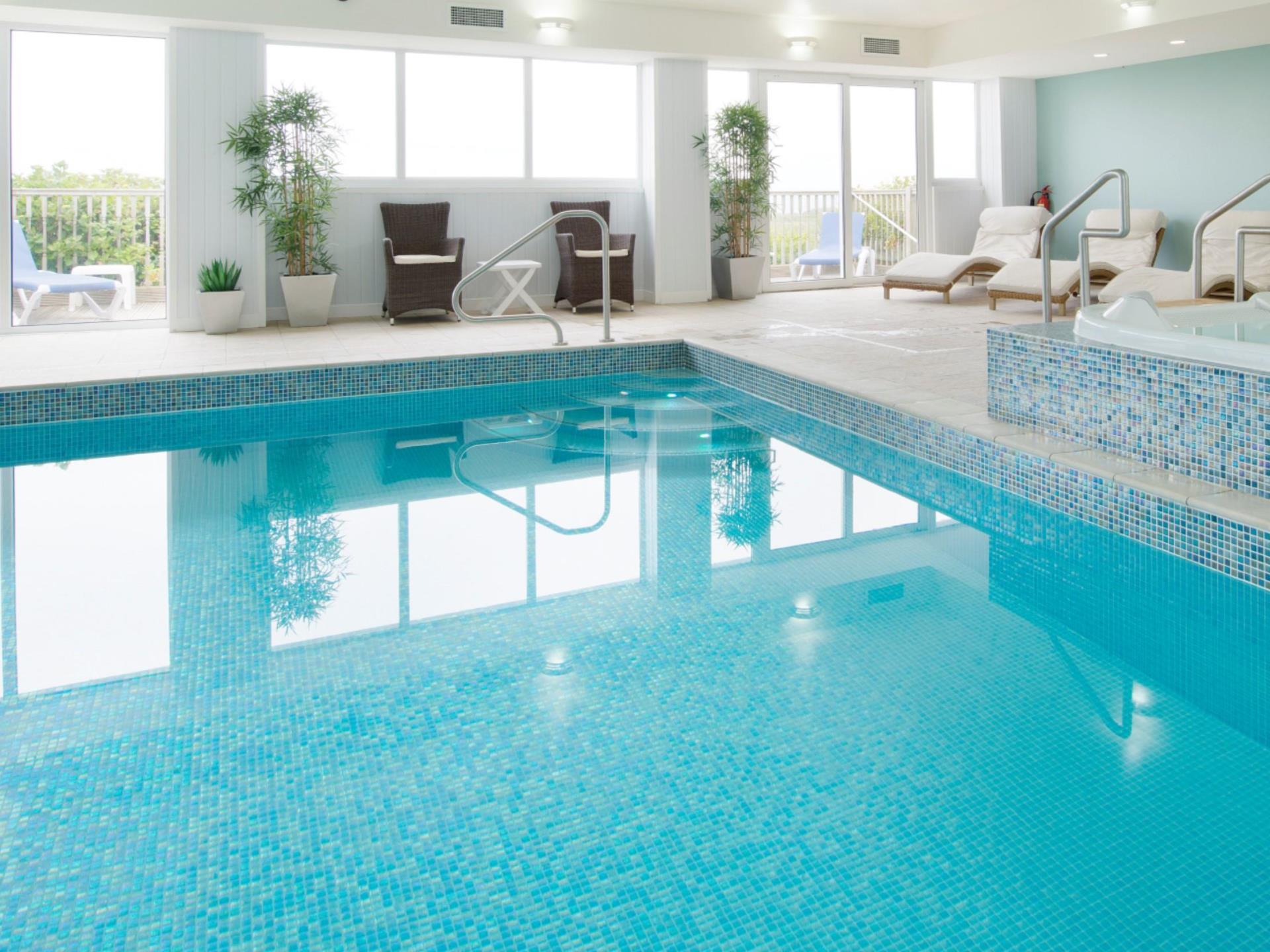 Take a swim or relax in the spa bath