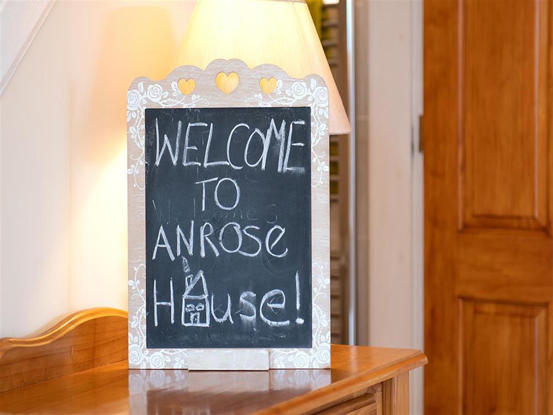 Anrose House Welcom Sign