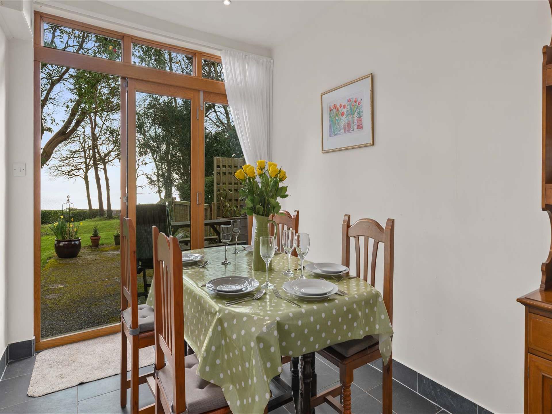 Dining Table with views out to garden and trees