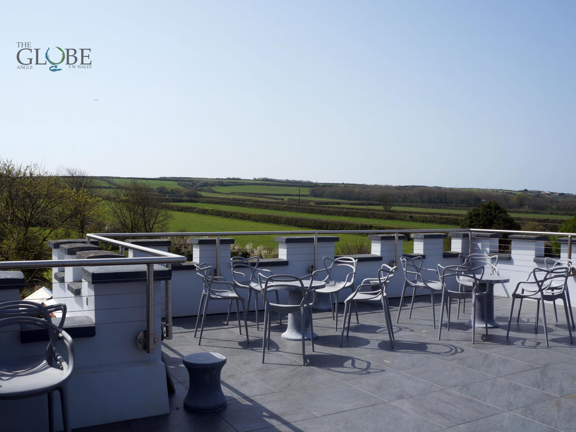 The roof terrace - amazing country and sea views